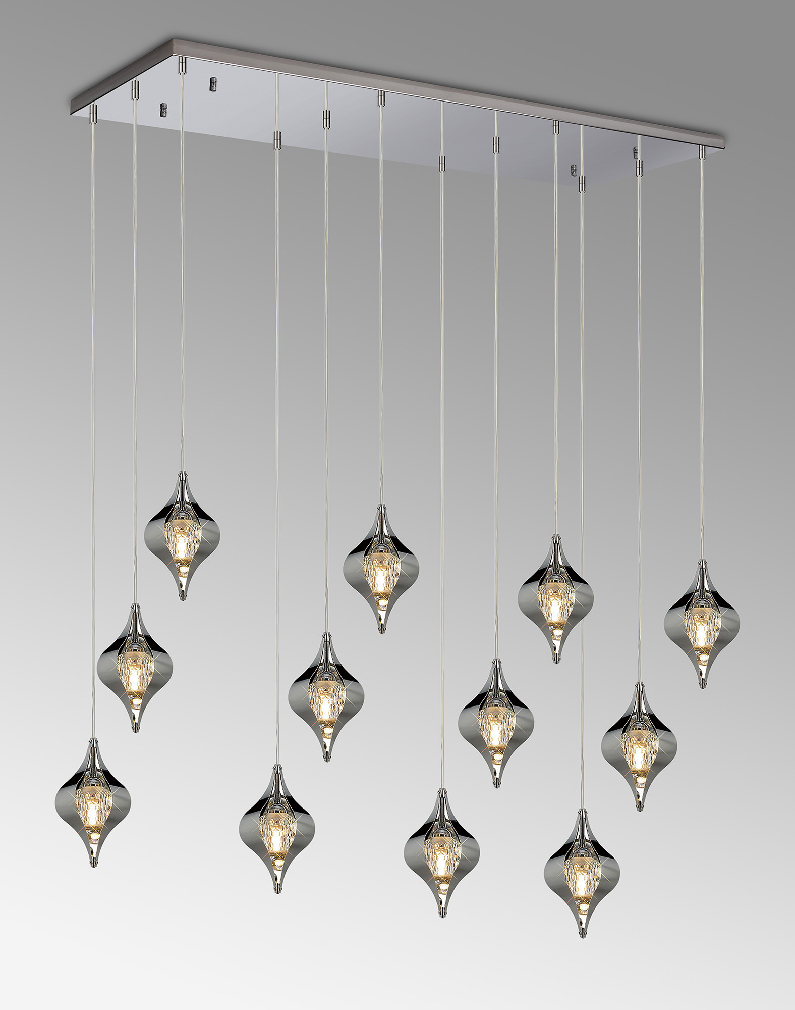 Amano Crystal Ceiling Lights Diyas Linear Crystal Fittings